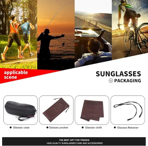Vista 6 de Gafas de sol polarizadas para hombre ciclismo conducir pesca 100 protección UV