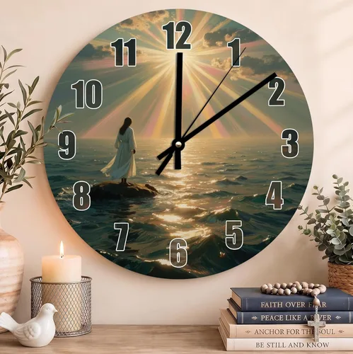Vista 15 de Reloj con versículo bíblico con citas de Jesús, relojes de 0929Regalos Cristianos (2)