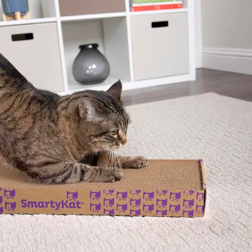 Vista 2 de SmartyKat Super Scratcher Rascador Ondulado para Gatos y Almohadilla para Arañar para Gatos, Infundido con Hierba Gatera, Rascadores para Gatos