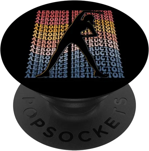 Vista 6 de Aerobics Instructor Groovy Exercise Fitness PopSockets MagSafe PopGrip for iPhone