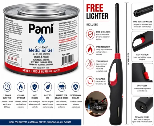 Vista 7 de Juego de 28 piezas de repuesto desechables de aluminio para bufé, incluye sartenes de aluminio, combustible de metanol, utensilios para servir