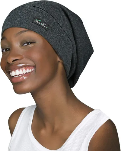 Vista 17 de FocusCare - Gorro de satén para dormir, para mujer, regalos para mujeres con cabello rizado o con frizz Verde militar