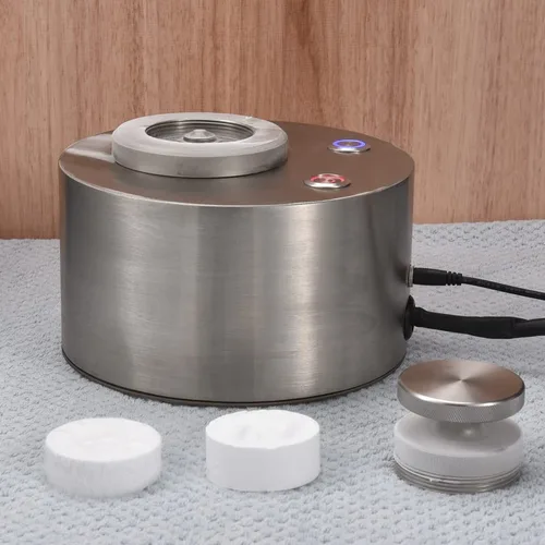 Vista 2 de Mini máquina de hielo seco para hacer hielo seco, hace 1 bloque de hielo seco de 2.2 pulgadas de diámetro x 0.87 pulgadas de alto en 18 segundos