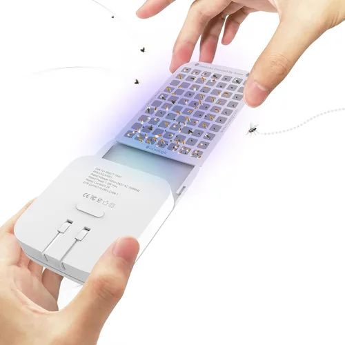 Vista 7 de Mosalogic Tarjetas de pegamento de repuesto para trampa para moscas para interiores, tarjetas adhesivas de doble cara para trampa de insectos