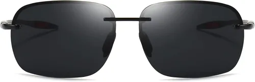 Vista 2 de FONHCOO Gafas de sol deportivas polarizadas con protección UV para hombres y mujeres, marco sin montura para ciclismo, pesca, conducción