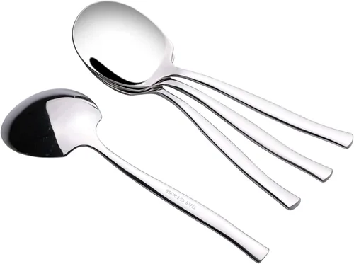 Vista 7 de 8 cucharas grandes para servir, cucharas de acero inoxidable para servir bufé