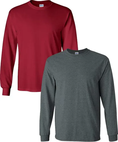 Vista 25 de Gildan Camiseta de manga larga de algodón ultra para adulto, estilo G2400, paquete múltiple Militar + ceniza.