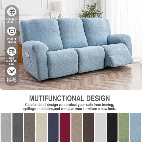 Vista 107 de Gennia Funda Impermeable para Silla Reclinable, Fundas Elásticas para Sofá Reclinable con Bolsillos, Fundas Lavables para Silla Reclinable Lazy Boy