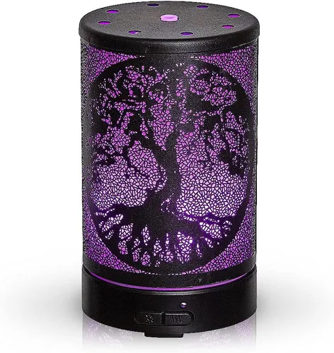 Vista 3 de AROMAR Difusor de aceite ultrasónico esencial, humidificador de niebla fría y difusor de metal de aromaterapia para aceites esenciales con apagado