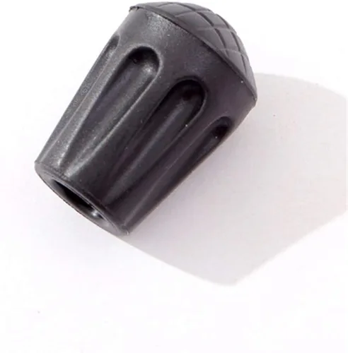 Vista 4 de Protectores de punta de bastón de senderismo de goma negra con absorción de golpes, añade agarre y tracción