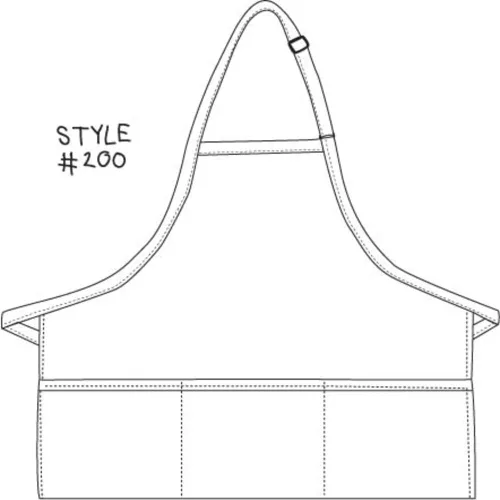 Vista 2 de DayStar Apparel Delantal con peto de 3 bolsillos de alta calidad con cuello ajustable y lazos extralargos, estilo 200