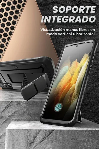 Vista 4 de SUPCASE Unicorn Beetle Pro Series - Funda diseñada para Samsung Galaxy S21 FE 5G (versión 2022), funda resistente de doble capa y función atril