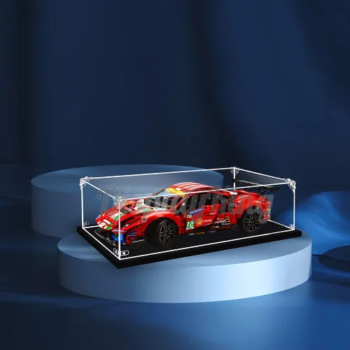 Vista 8 de Vitrina acrílica con tornillo para Lego Ferrari 488 GTE AF Corse #51 1,658.465 - 0.118 in de grosor (Lego Set no incluido) (con fondo temático)