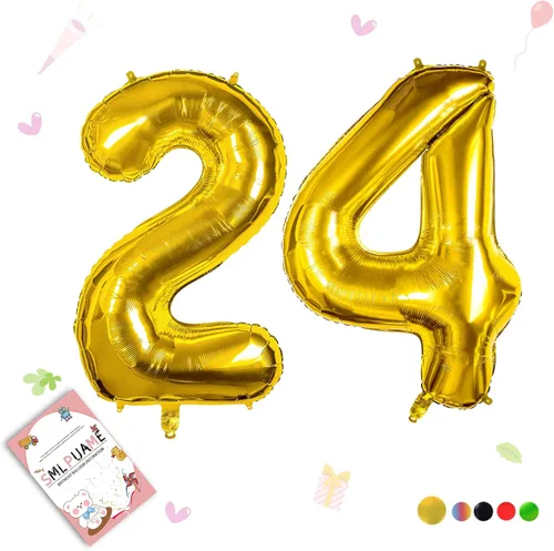 Vista 13 de Globos grandes de 40 pulgadas de números del 0 al 9, globos numéricos para decoración de fiesta de cumpleaños, globos de helio de aluminio