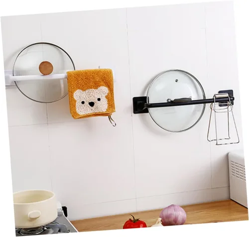 Vista 3 de Uonlytech Toallero negro multiusos para colgar en la pared, estantes para colgar toallas de mano, estante para toallas de dormitorio universitario