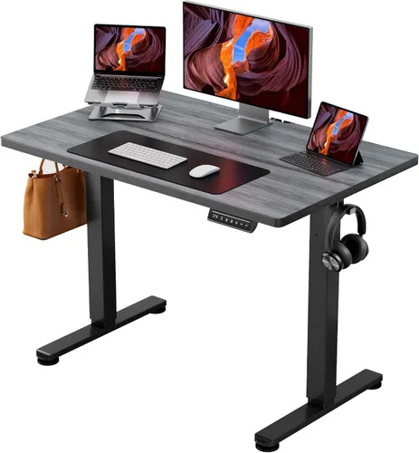 Vista 50 de ErGear - Escritorio eléctrico de pie de altura ajustable, escritorio para estar sentado o de pie de 31.5 x 18.9 pulgadas, escritorio de computadora