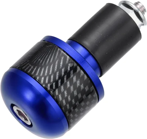 Vista 5 de X AUTOHAUX 1 par 7/8 "0.866 in azul motocicleta manillar extremo agarres barra extremos tapón tapón fibra de carbono patrón para motocicleta