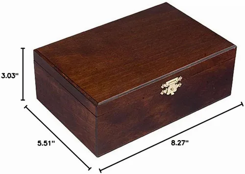 Vista 4 de Caja de almacenamiento de madera/estuche para piezas de ajedrez de tamaño estándar - Ajedrez no incluidos