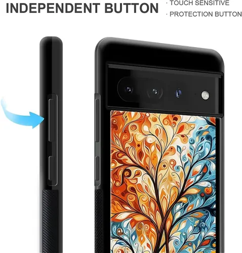 Vista 1230 de Compatible con Google Pixel 4A 5G Mobile Case Creative Acrylic Panel trasero Silicona Protección Grip especialmente diseñado para Google Pixel 4A 5G