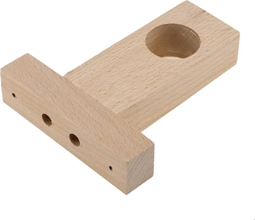 Vista 4 de Wealrit 2 soportes de madera sin terminar para cortinero, soporte de extremo de armario, soporte de barra de armario con tornillos para barra