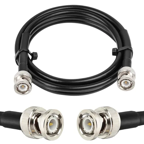 Vista 10 de MOOKEERF Cable BNC de 1 pie, paquete de 2 unidades de baja pérdida KMR240 BNC macho a macho cable coaxial de 50 ohmios para radioaficionado
