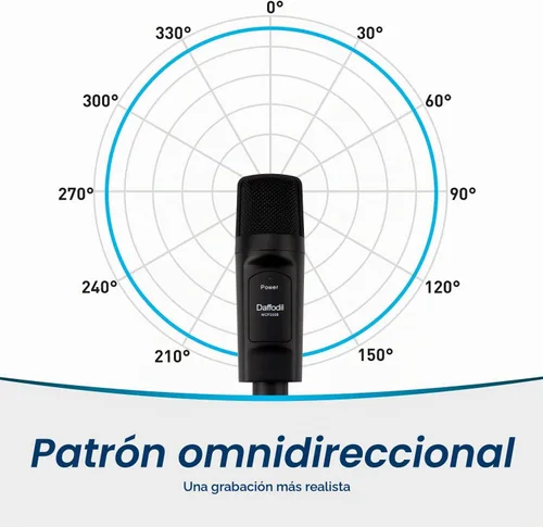Vista 4 de Daffodil Micrófono de condensador USB omnidireccional MCP200 - Micrófono