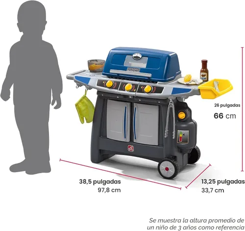 Vista 6 de Step2 Sizzle & Smoke BBQ Grill Kids Playset, sonido y efecto humo