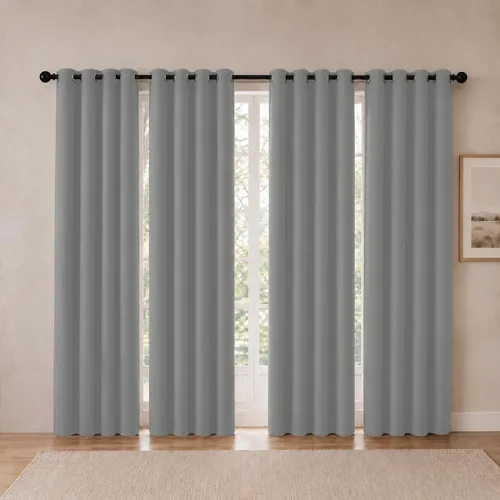 Vista 60 de Cortinas de oscurecimiento de habitación de 45 pulgadas de largo para dormitorio y sala de estar, cortinas térmicas aislantes con ojales