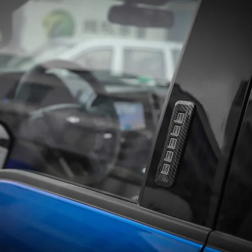 Vista 5 de Keptrim para F150 ABS Pilar de fibra de carbono cerradura de puerta Contraseña Trim para Ford F150 2014-2020, 1 unidad