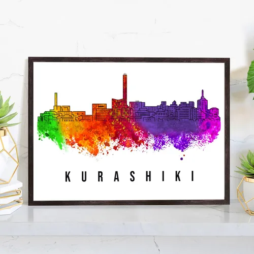 Vista 24 de Pera Print Póster de Japón, póster de Japón-Aomori, ilustración de Japón Skyline City, póster de horizonte moderno, impresión de paisaje urbano