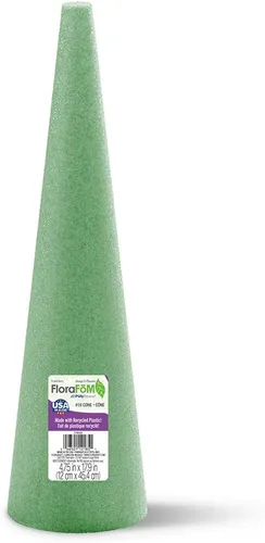 Vista 8 de FloraCraft FloraFōM - Cono de 2 piezas, 2.75 pulgadas x 6 pulgadas, color verde