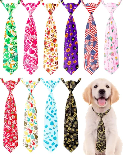 Vista 55 de PET SHOW Paquete de 10 corbatas para perros de feliz cumpleaños, XS