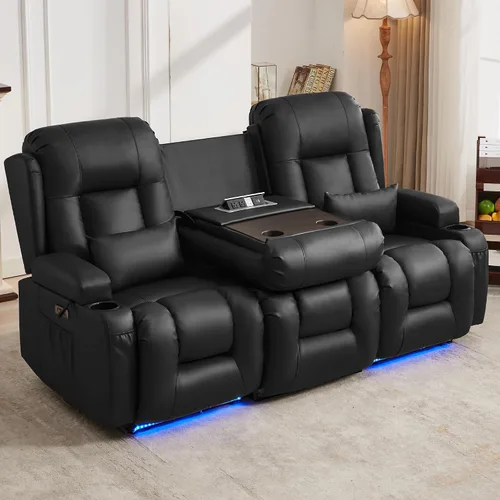 Vista 24 de URRED Wall Hugger Power - Sofá reclinable con masaje y calor, color beige
