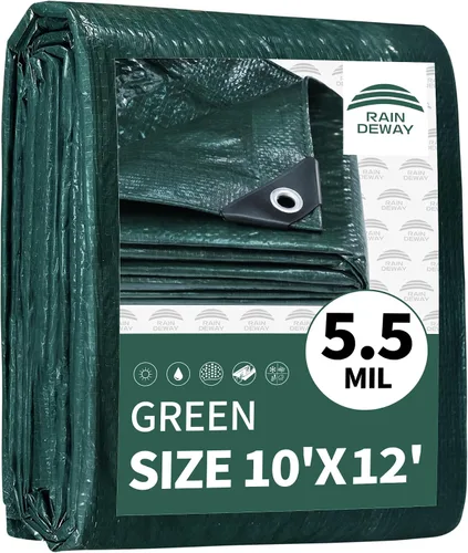 Vista 12 de RAINDEWAY Tarps - Lona impermeable de color azul de 4 x 16 pies de grosor, resistente a desgarros, multiusos, para techo, campamento, automóvil