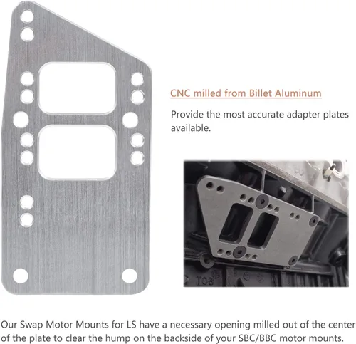 Vista 5 de para LS Swap Placas Adaptadoras de Montaje de Motor - Soporte Universal de Intercambio de Bloque Pequeño LS Conversion Ajustable Compatible con LS1