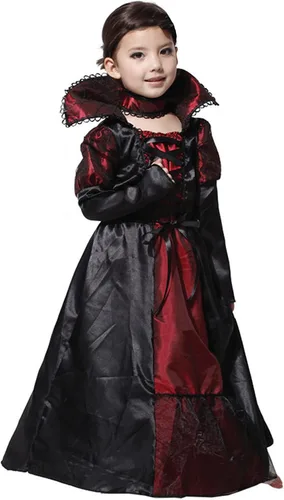 Vista 2 de Disfraz gótico de vampiro de Halloween para niñas vestido de vampiro para cosplay