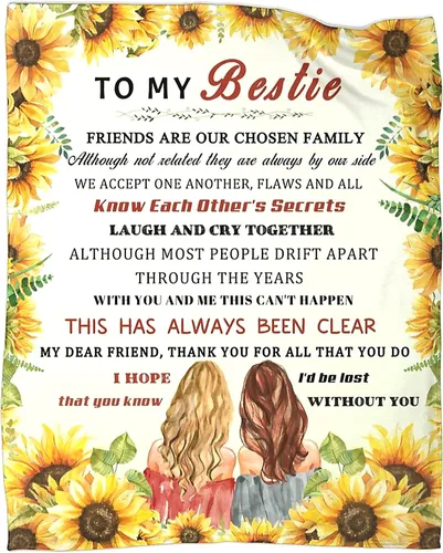 Vista 8 de Manta de franela ultrasuave para mujer, con texto en inglés «To My Bestie», para hermanas, niñas, mejores amigas para sofá, cama, regalo de amistad