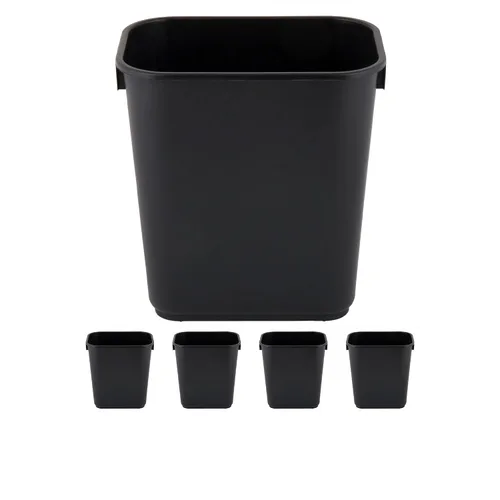 Vista 44 de Cubo de basura rectangular beige de 10 galones para restaurante, papelera comercial, papelera de plástico para oficina, cubo de basura para baño