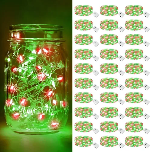 Vista 36 de btfarm - Paquete de 6 luces de hadas con pilas, luces parpadeantes con 3 modos