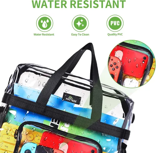 Vista 79 de MAY TREE Bolsa transparente para eventos en estadios de 12 x 6 x 12 pulgadas, bolsa de almuerzo transparente con correas reforzadas para trabajo