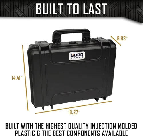 Vista 5 de Estuche para Armas de 5 Pistolas y 18 Cargadores con Inserción de Espuma Personalizada MyCaseBuilder - Impermeable, Resistente - Porta Armas