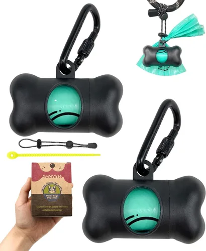 Vista 21 de Dispensador de bolsas de recogida de caca de perro con 1 rollo de color aleatorio, bolsas de residuos para perros a prueba de fugas y perfumadas
