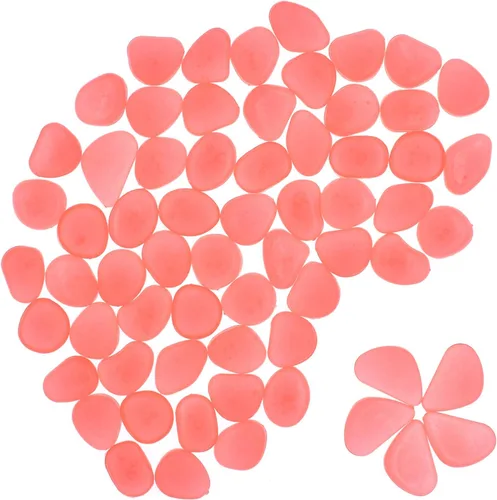 Vista 10 de QTTLLI 100 piedras brillantes que brillan en la oscuridad, piedras decorativas para jardín, camino, pasarela, patio, pecera, color violeta