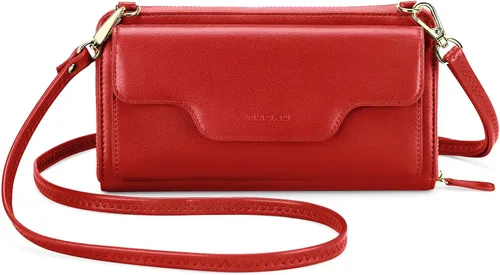 Vista 18 de nuoku Bolso pequeño para mujer, cartera con bloqueo RFID, bolso cruzado con bolsillo para teléfono celular 01 - negro