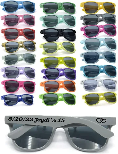 Vista 18 de Gafas de sol de fiesta personalizadas, regalos de boda a granel, regalos para invitados, cumpleaños, licenciatura, graduación, novia, novia, Mezclado