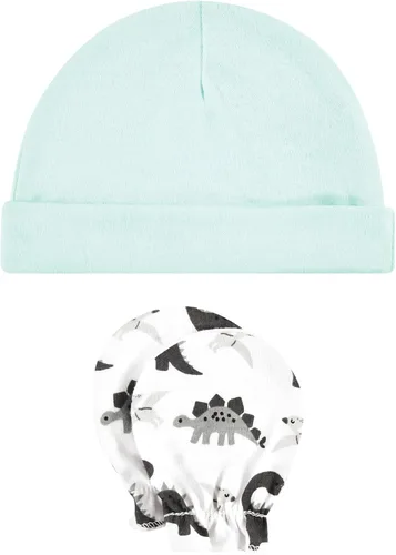 Vista 5 de Hudson Baby baby-girls Cotton Cap and Scratch Mitten Set