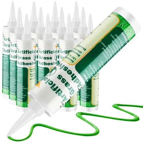 Vista 9 de Threlaco 2 Tubos de Pegamento para Césped Artificial 10 oz, Cinta de Césped Artificial, Pegamento Concentrado para Pintura de Césped, Adhesivo
