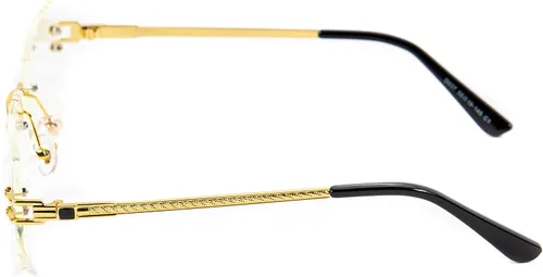 Vista 3 de Gafas rectangulares de lujo vintage retro oro marco moda Hip Hop para hombre