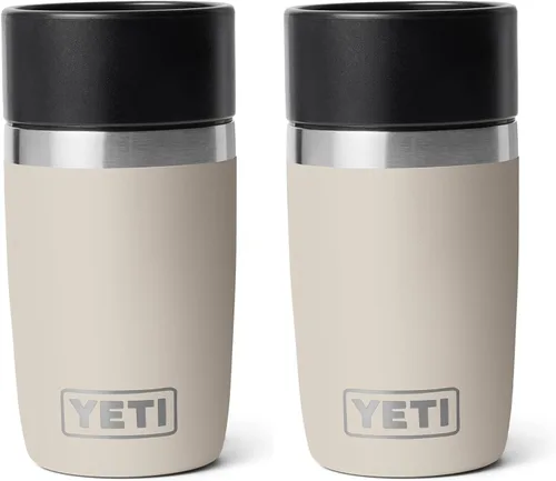 Vista 13 de YETI Rambler - Botella de viaje de 8 onzas, acero inoxidable, aislada al vacío con tapa a prueba de fugas, color negro