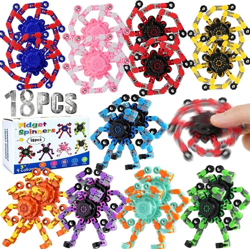 Vista 9 de 9 piezas transformables Fidget Spinners, cadena deformable sensorial Fidget DIY Robot Spinner Sensory para niños, juguetes Fidget para recuerdos